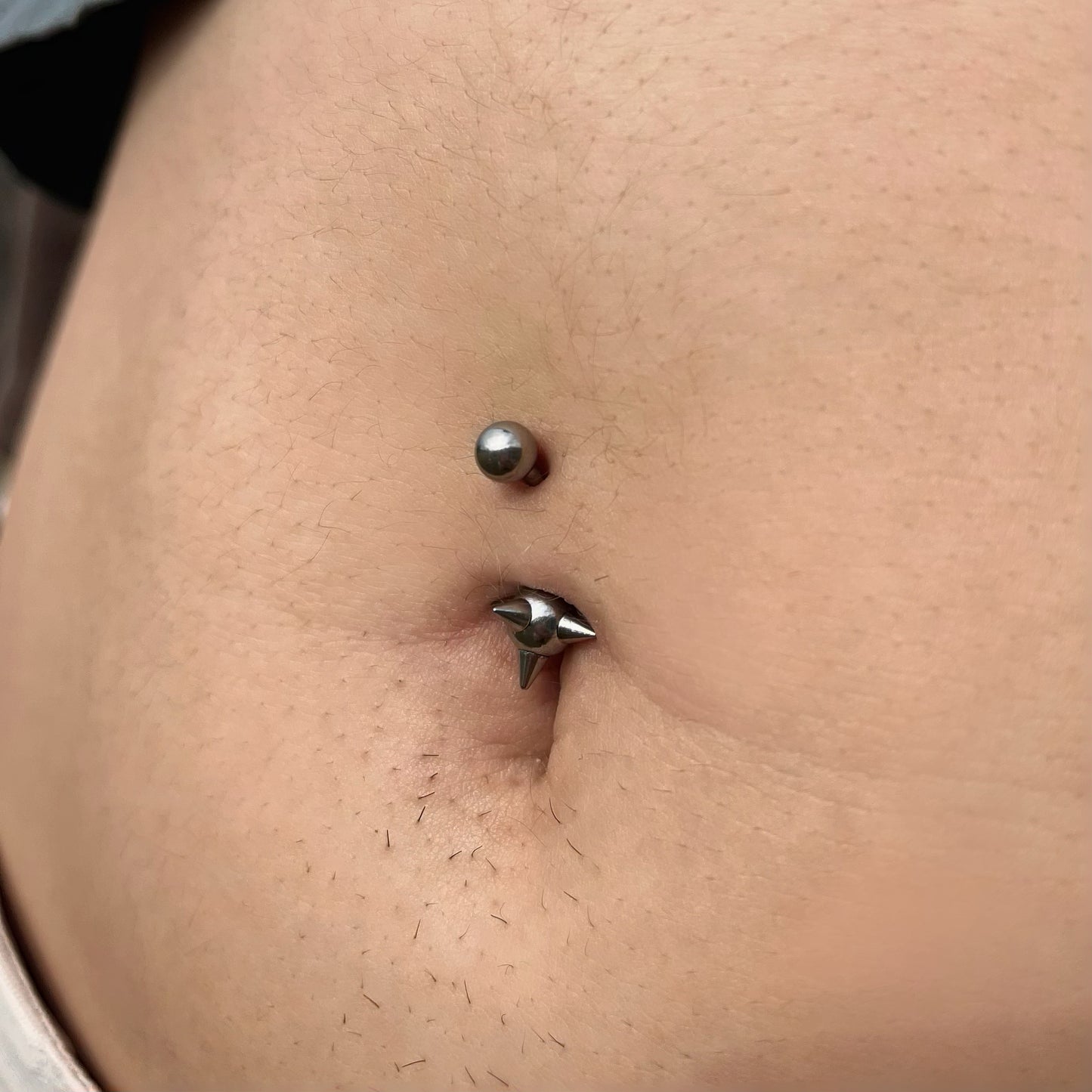 Spike Ball Belly Button Ring - 316L Stainless Steel