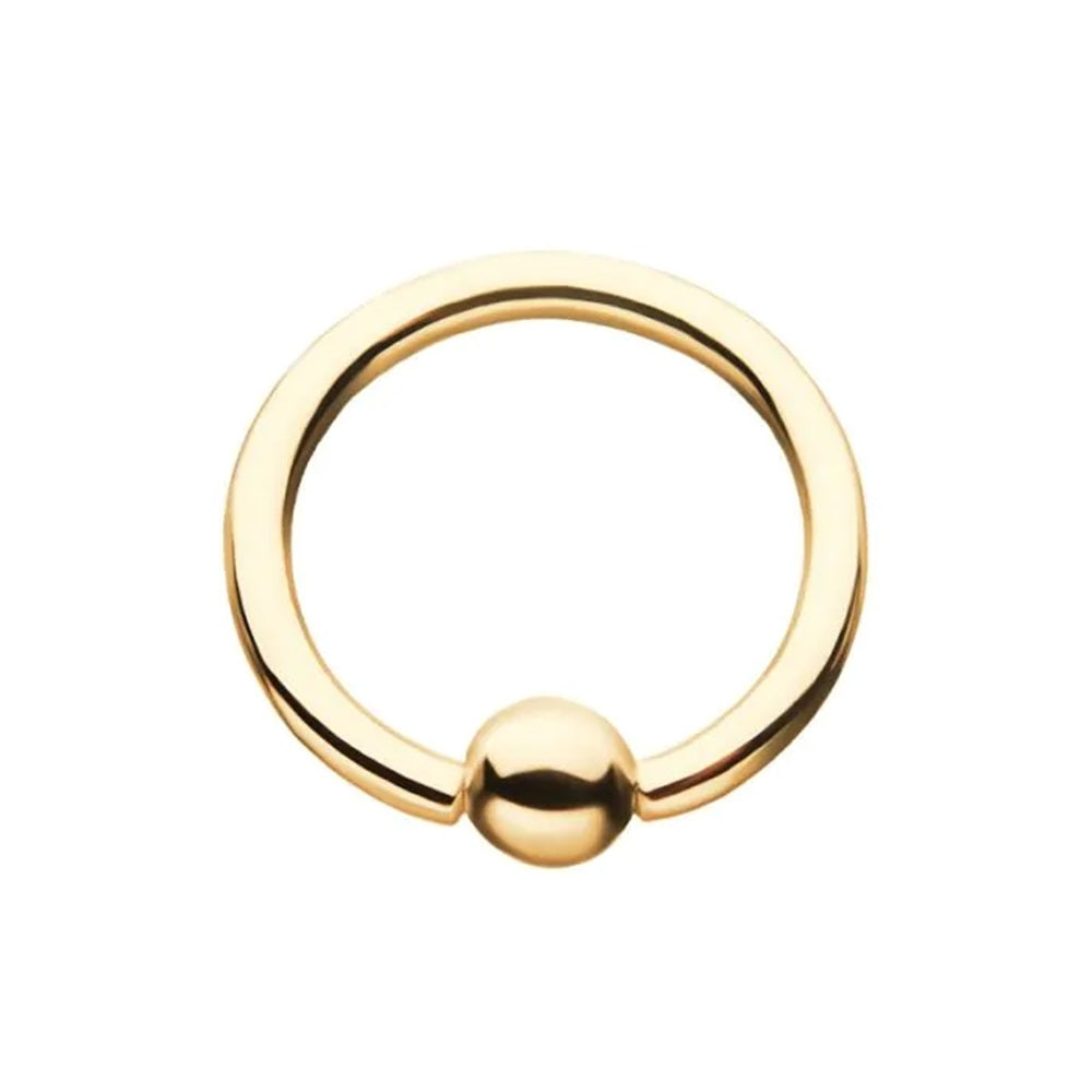 Captive Bead Ring with 3mm Ball - 14kt Gold