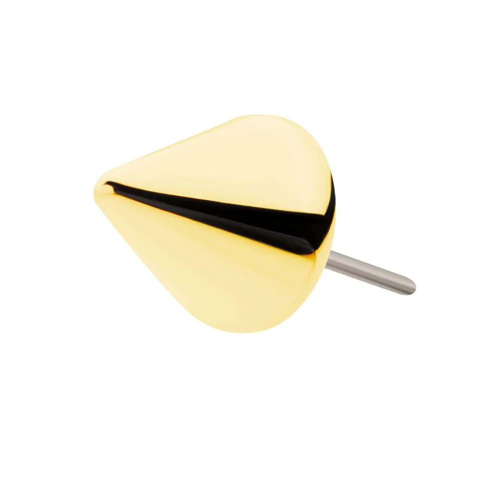 Threadless Spike Top - 14kt Gold and Steel