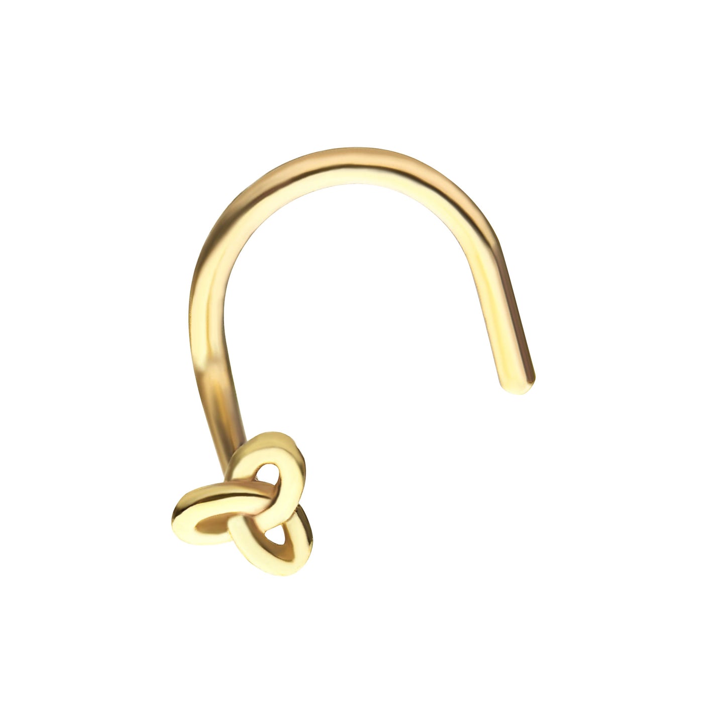 Celtic Knot Top Nose Screw - 14kt Gold