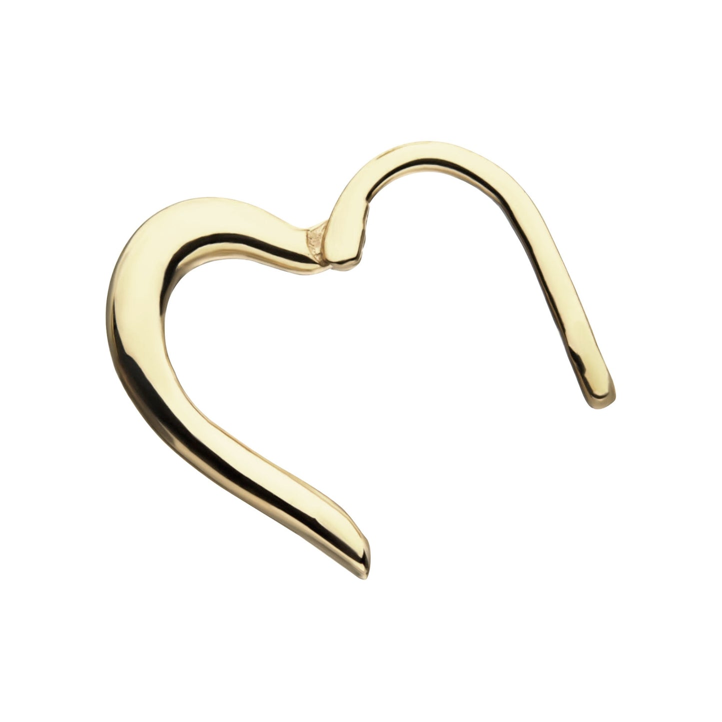 Heart Shaped Right Ear Hinged Segment Clicker Ring - 14kt Gold