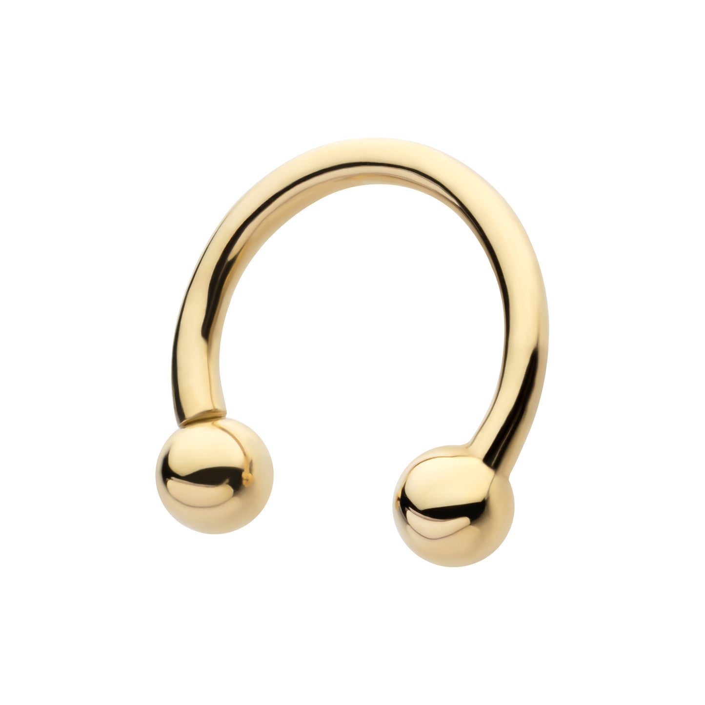 Internally Threaded on One End Circular Barbell - 14kt Gold