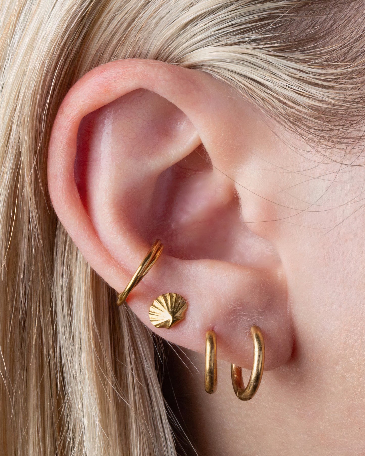 2mm Thick Hinged Round Hoop Earrings - 316L Stainless Steel - Pair