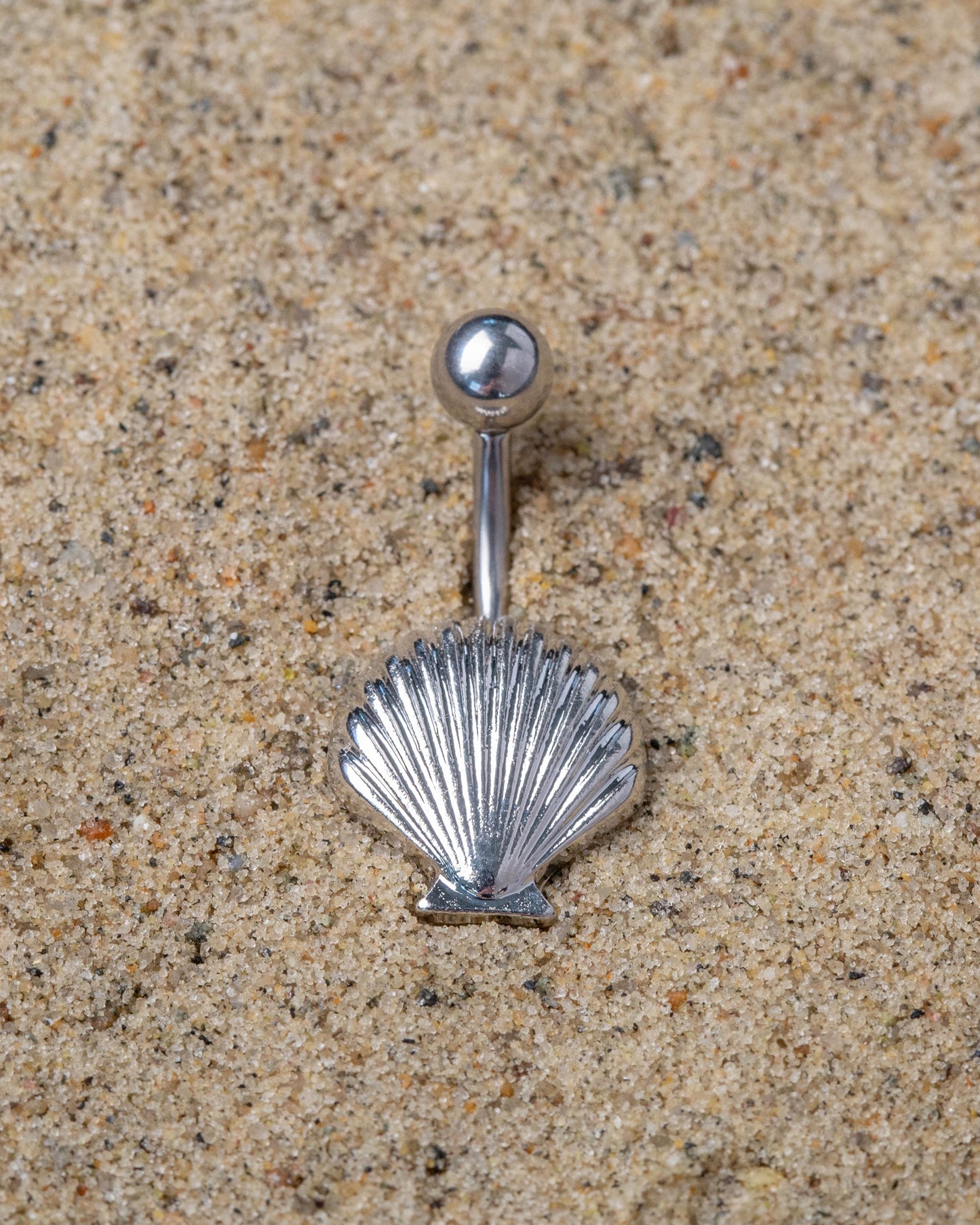 Seashell Belly Button Ring - 316L Stainless Steel