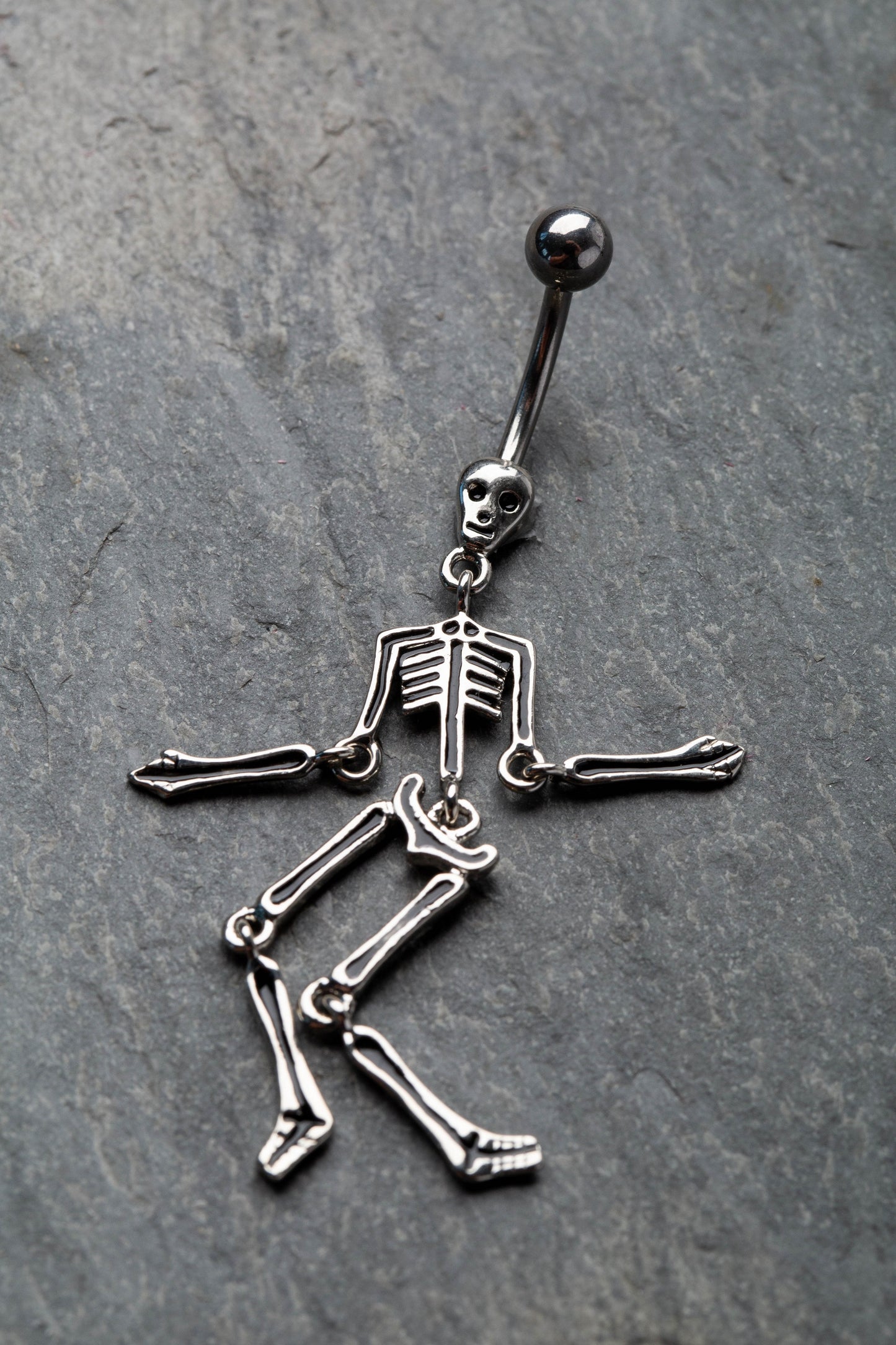 Skeleton Dangling Belly Ring - Stainless Steel