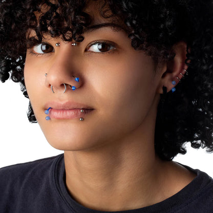 Septum Pincher Ring with 2 Black O-Rings - Stainless Steel