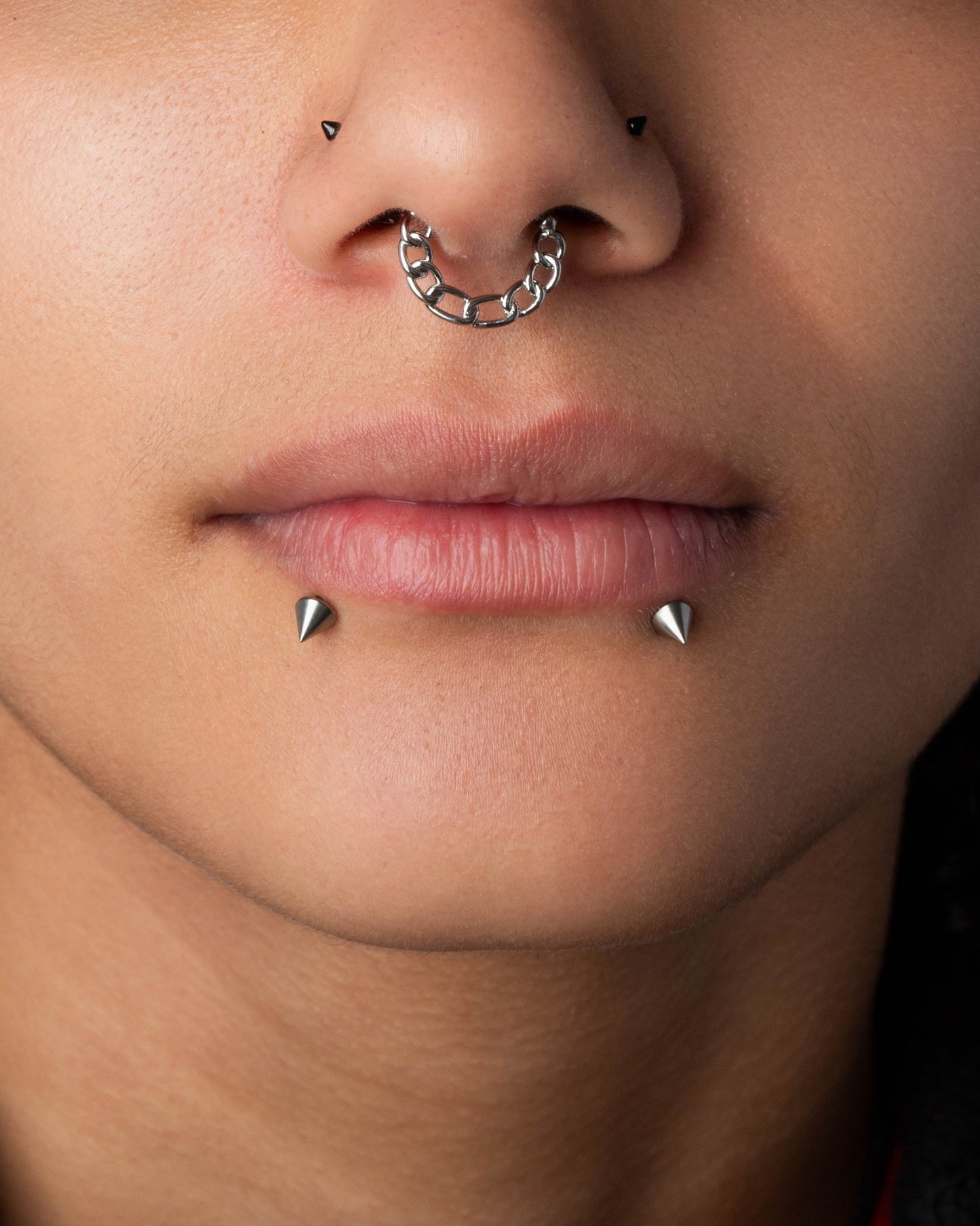 Tough Chain Link Round Nose Septum Clicker - 316L Stainless Steel