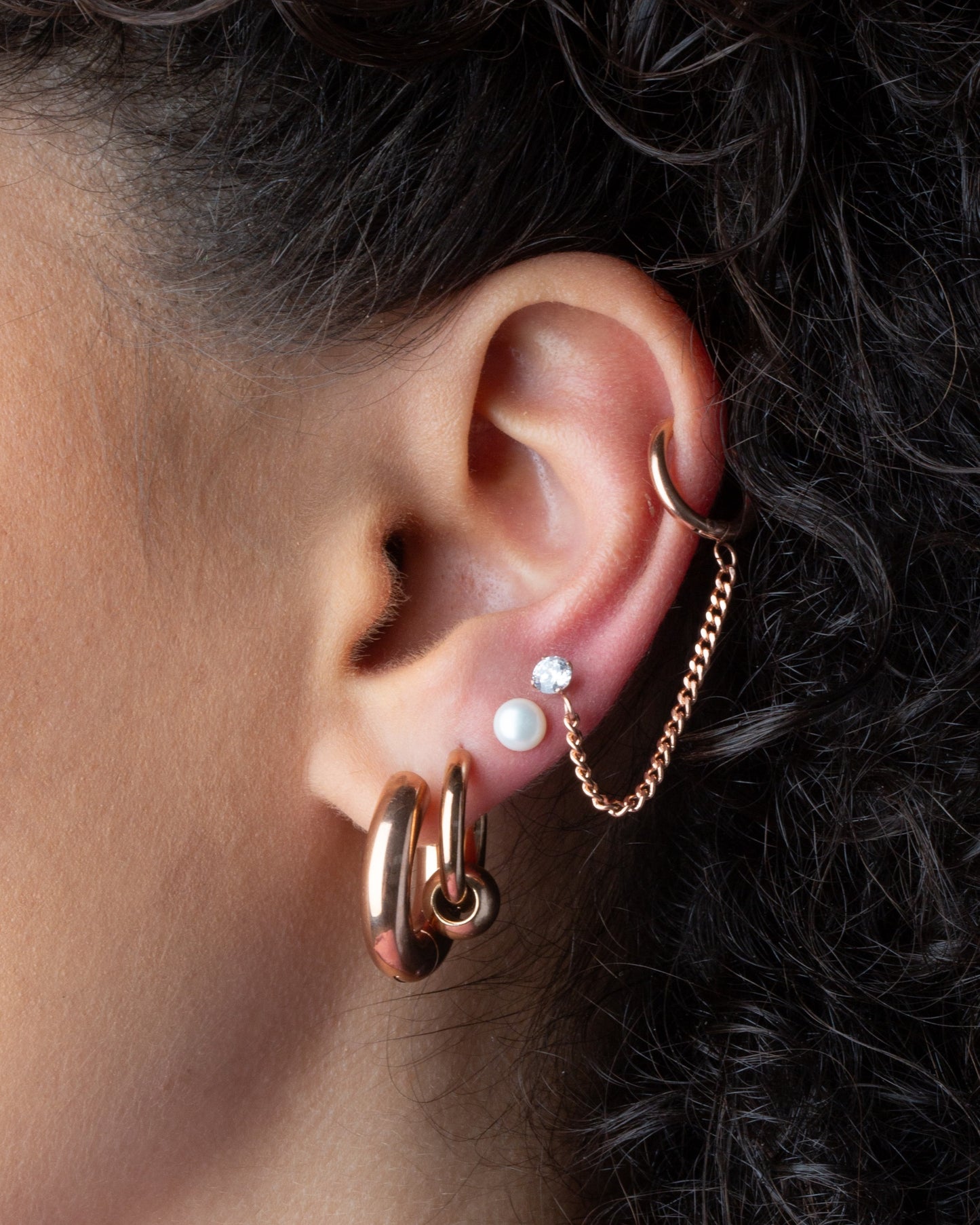 5mm Thick Round Hinged Hoop Earrings - 316L Stainless Steel
