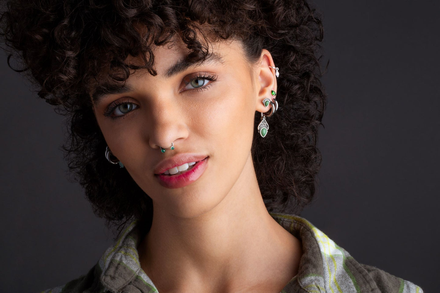 CZ Crystal Dangling Marquise Huggie Hoop Earrings - Pair - 925 Sterling Silver