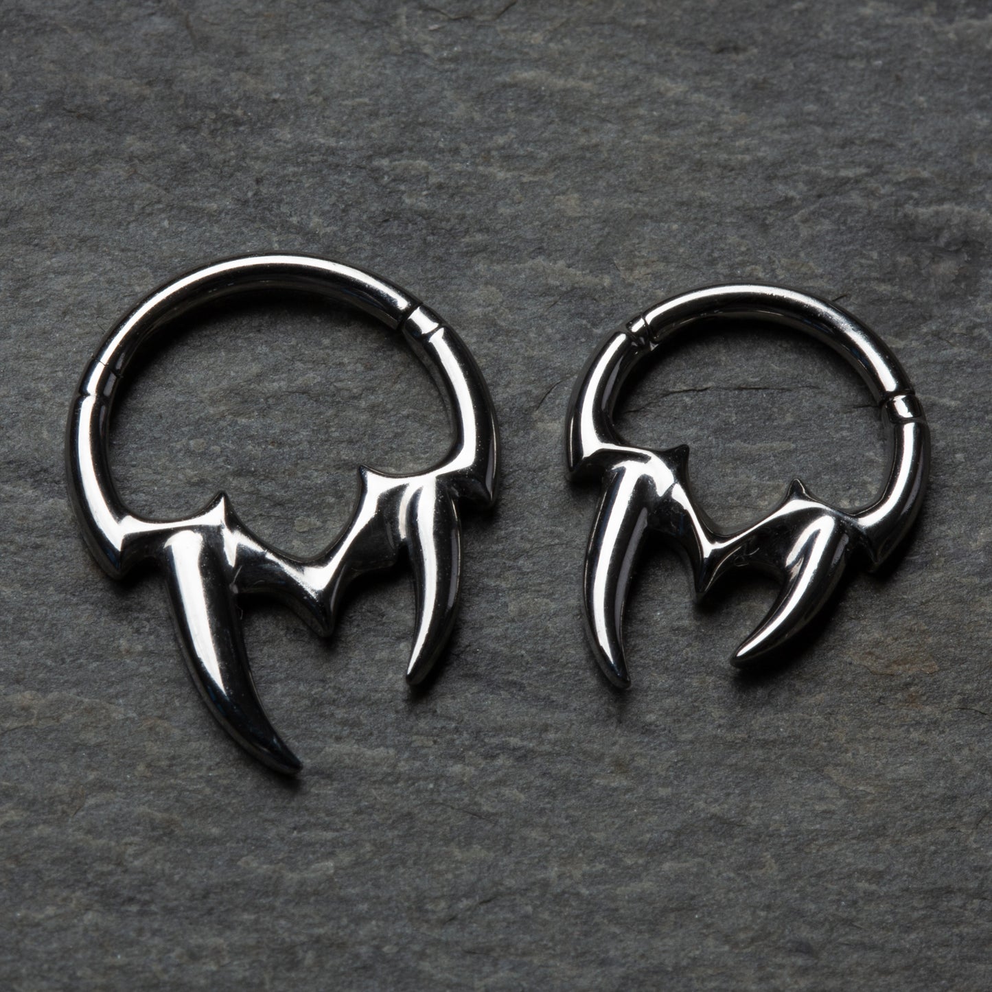 Tribal Fangs Hinged Segment Ring - 316L Stainless Steel