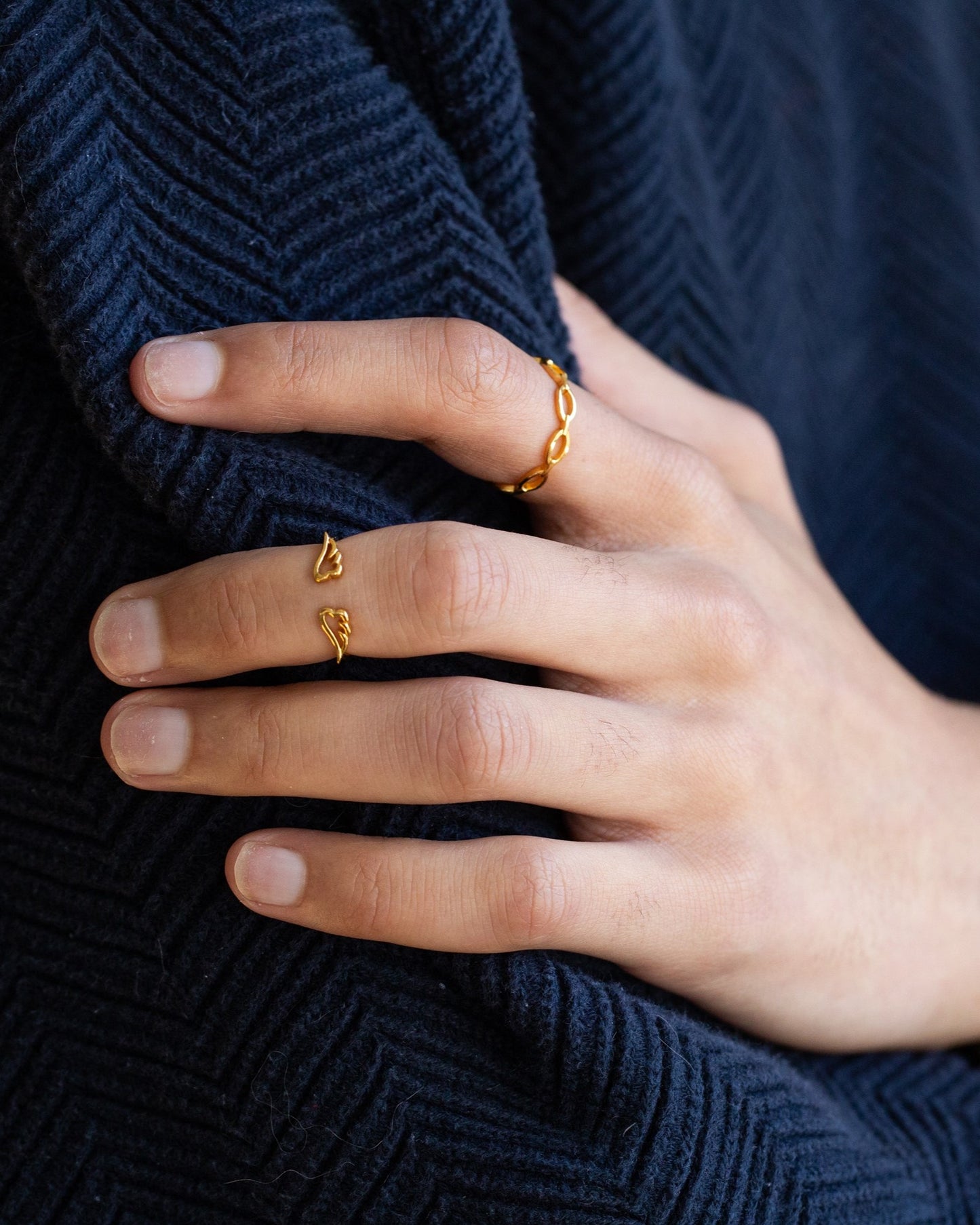 Chain Ring - Gold Plated 925 Sterling Silver