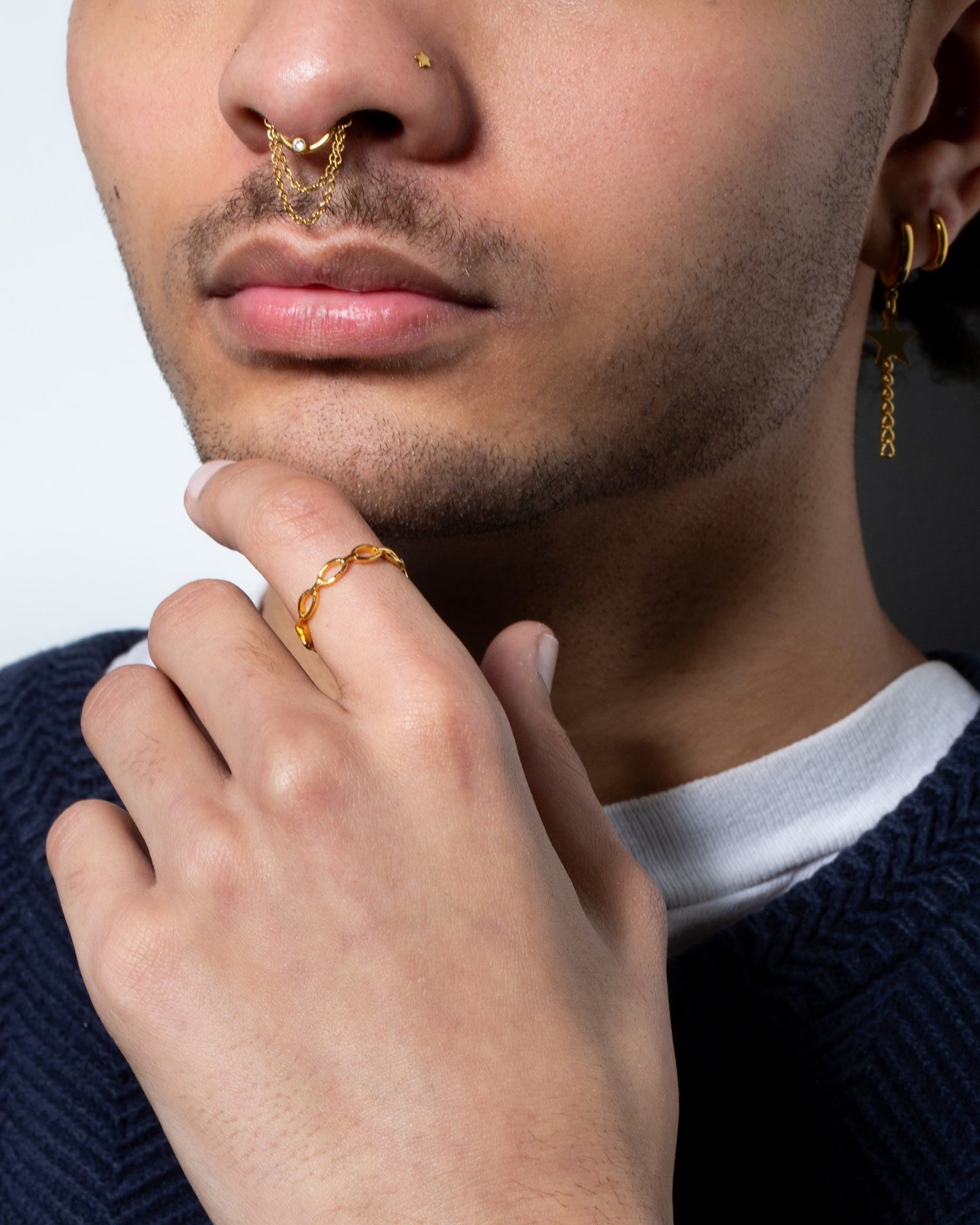 Chain Ring - Gold Plated 925 Sterling Silver