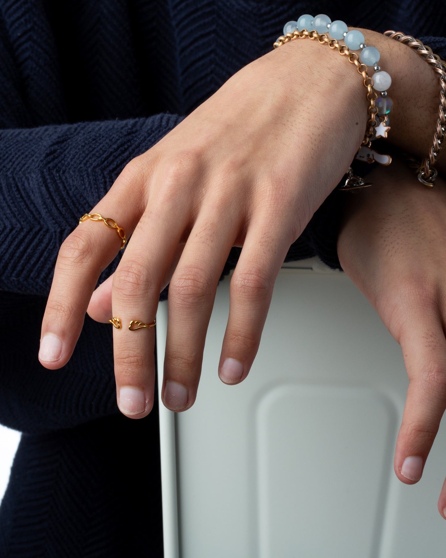 Chain Ring - Gold Plated 925 Sterling Silver