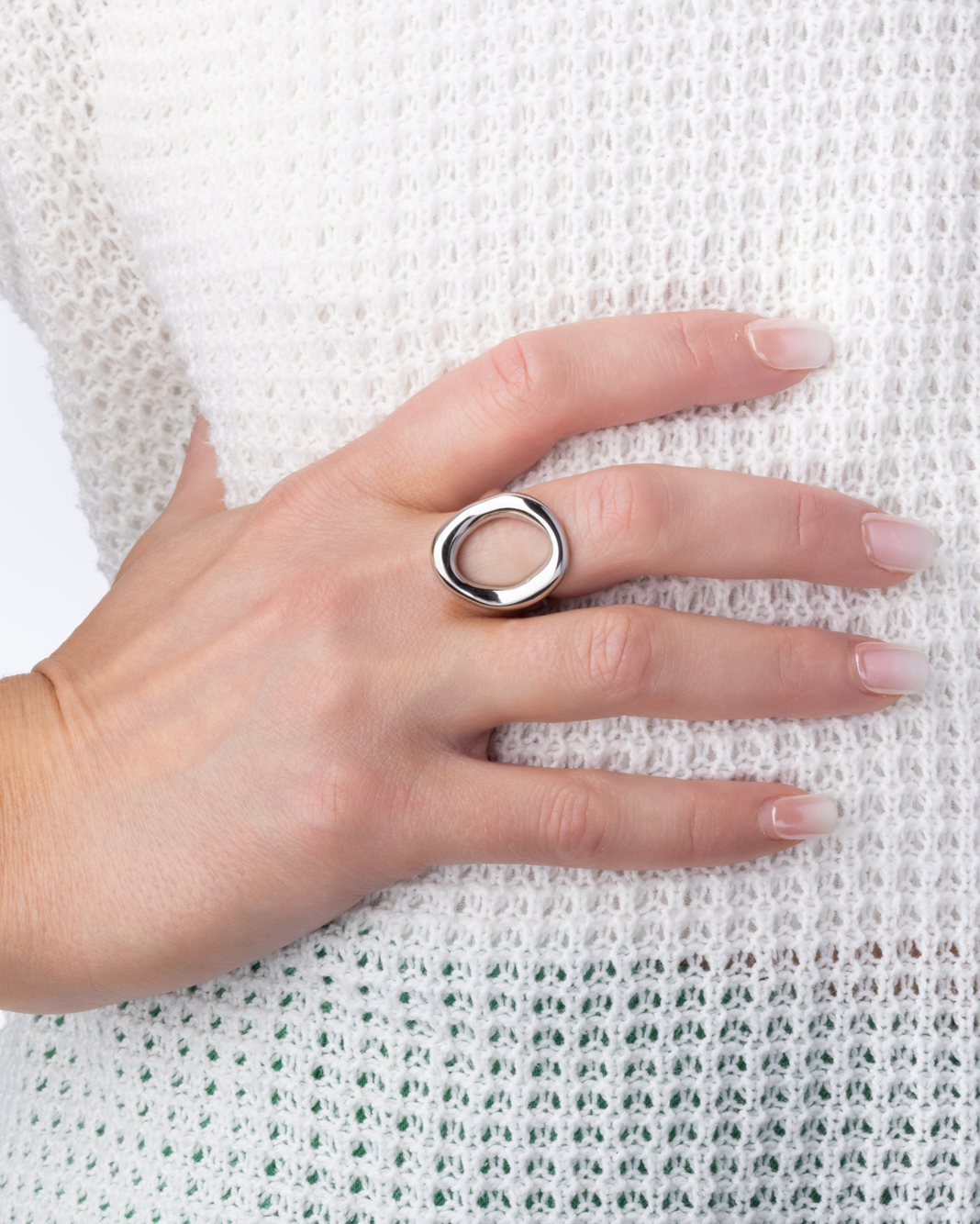 Open Oval Ring - Stainless Steel