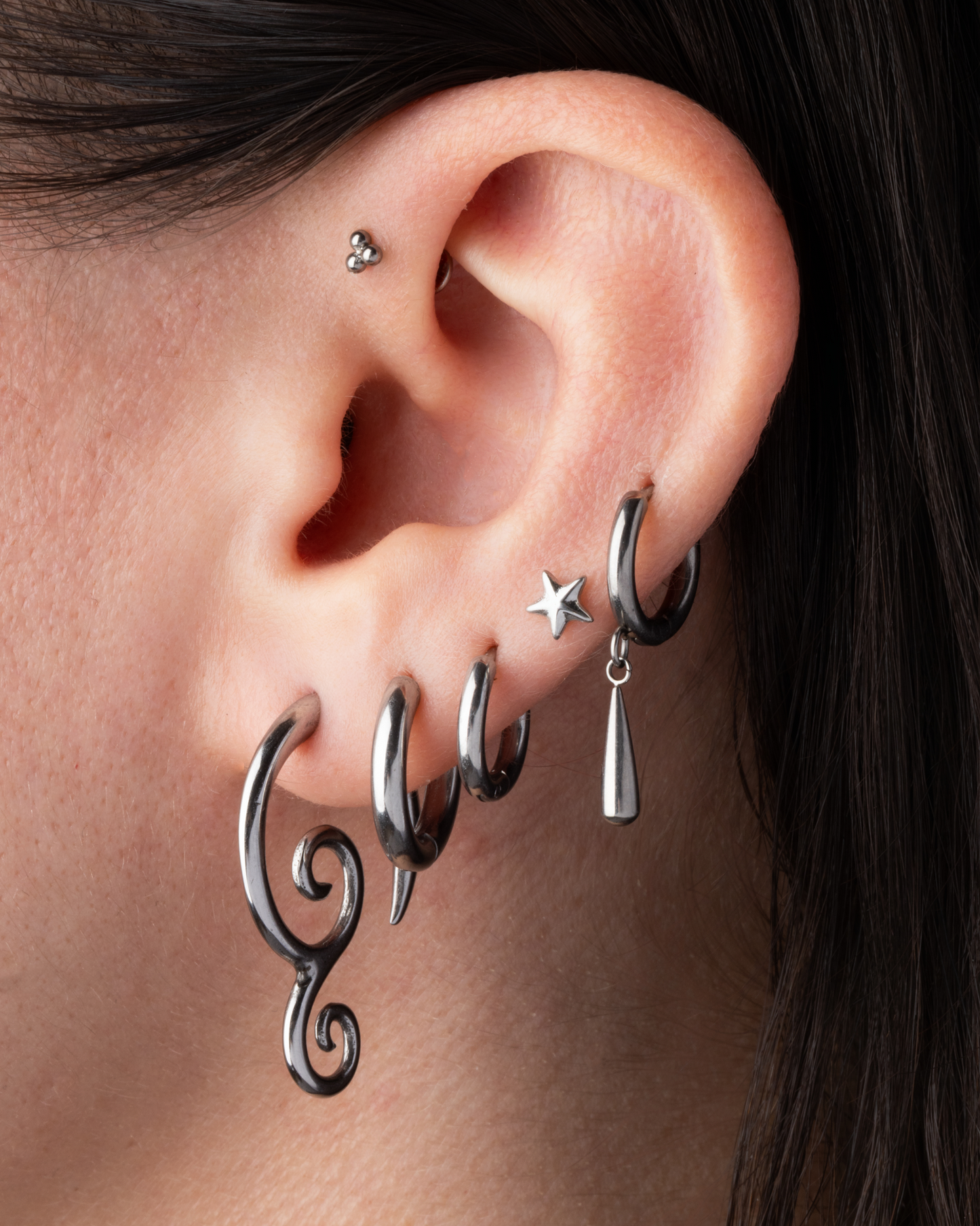 Double Spiral Hanging Tapers - Pair - 316L Stainless Steel