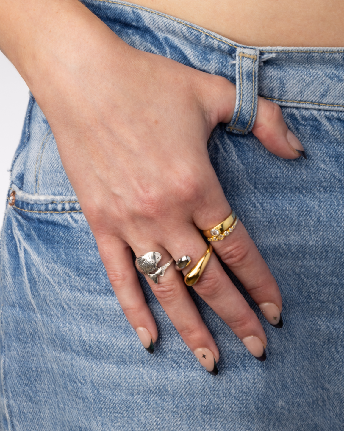 Fish Wrap Ring - 925 Sterling Silver