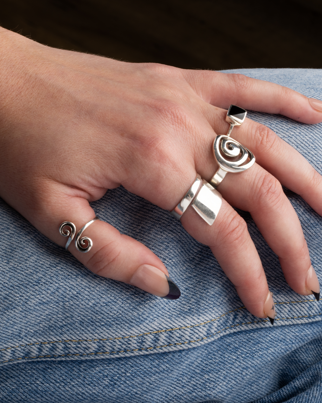 Polished Modern Spiral Wrap Ring - 925 Sterling Silver