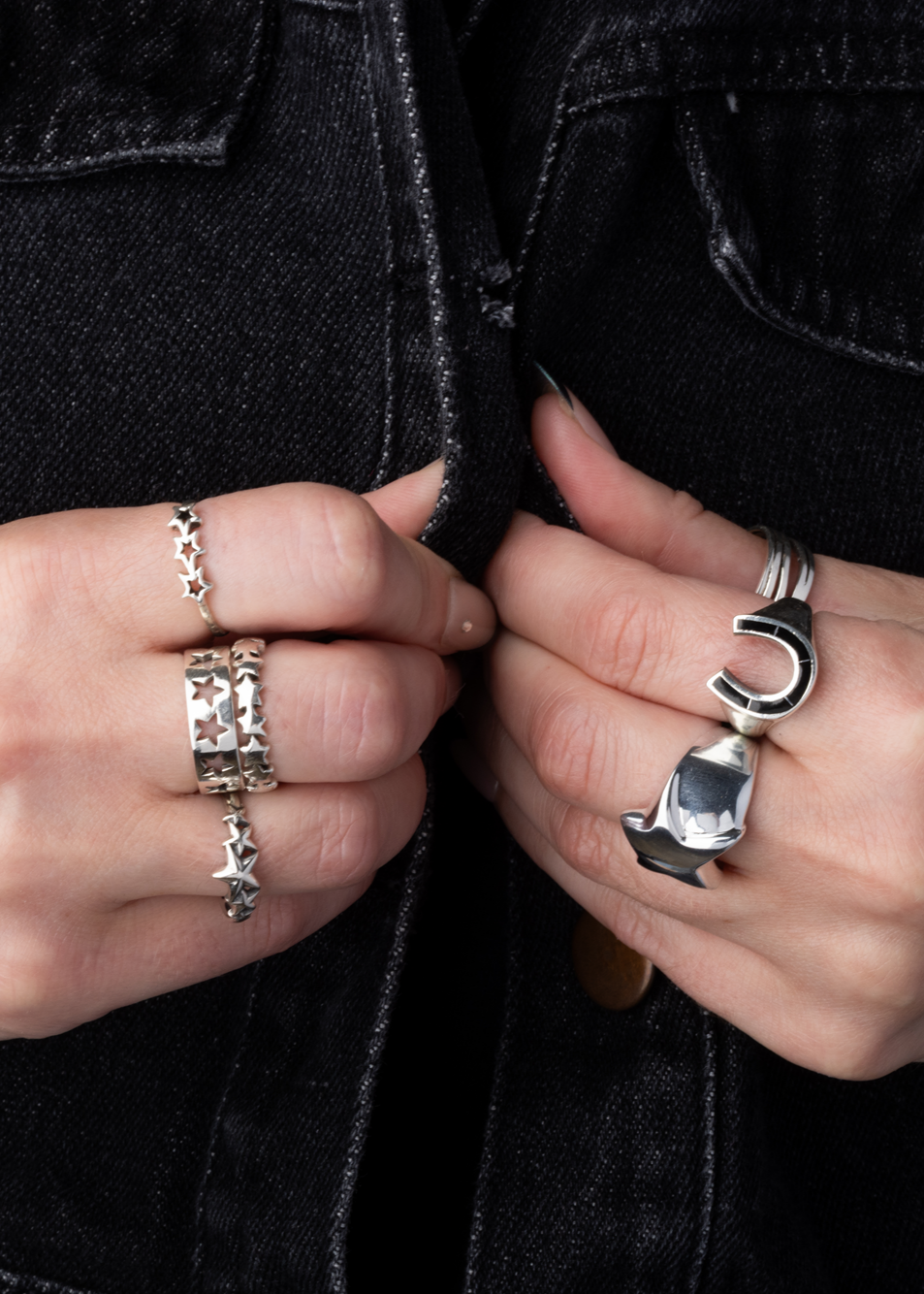 Star Outline Cutout Ring - 925 Sterling Silver