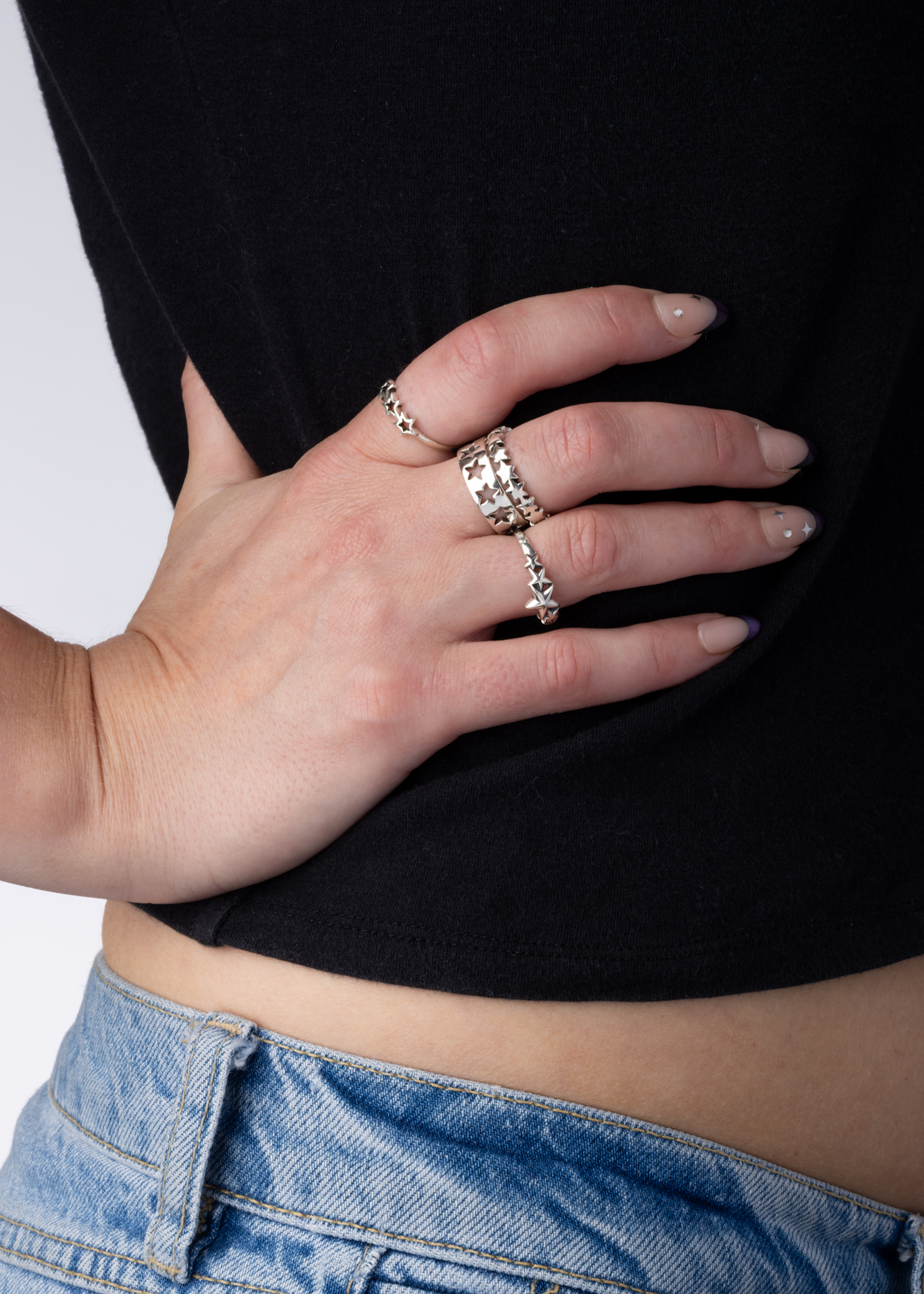 Five Star Ring - Oxidized 925 Sterling Silver