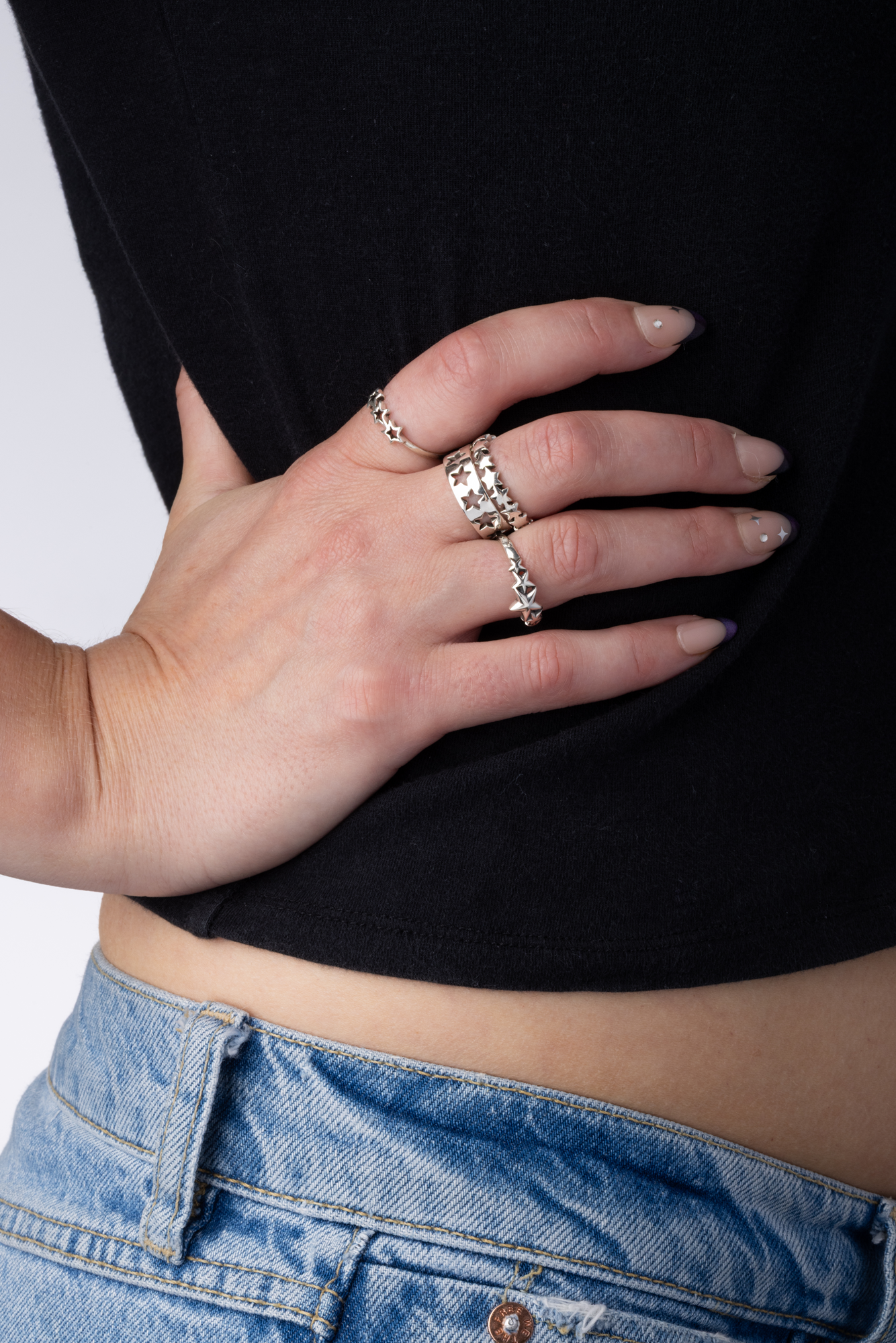 Star Outline Cutout Ring - 925 Sterling Silver