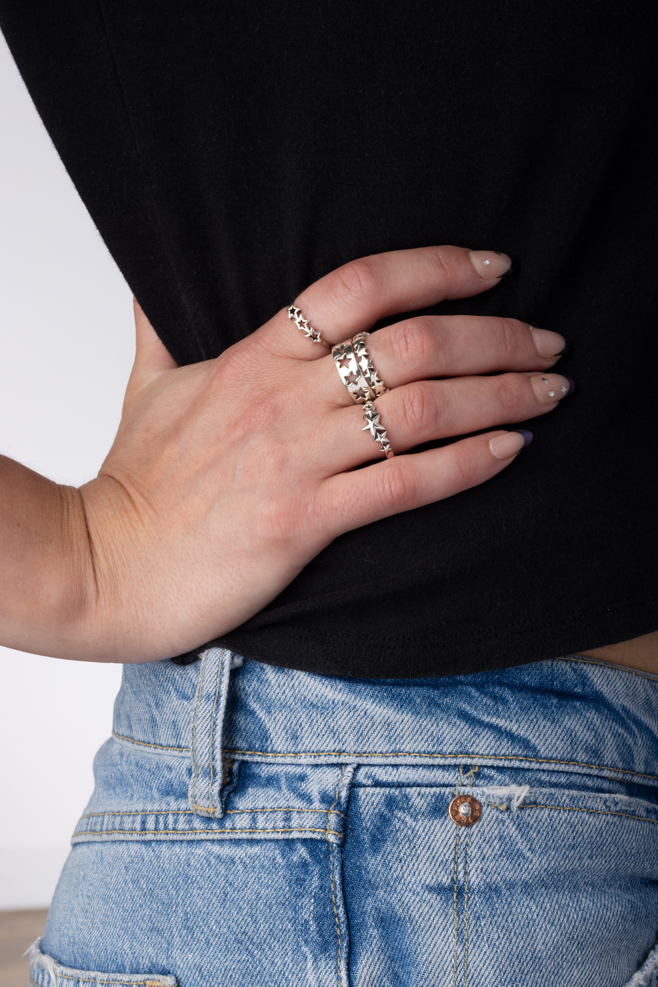 Star Outline Cutout Ring - 925 Sterling Silver