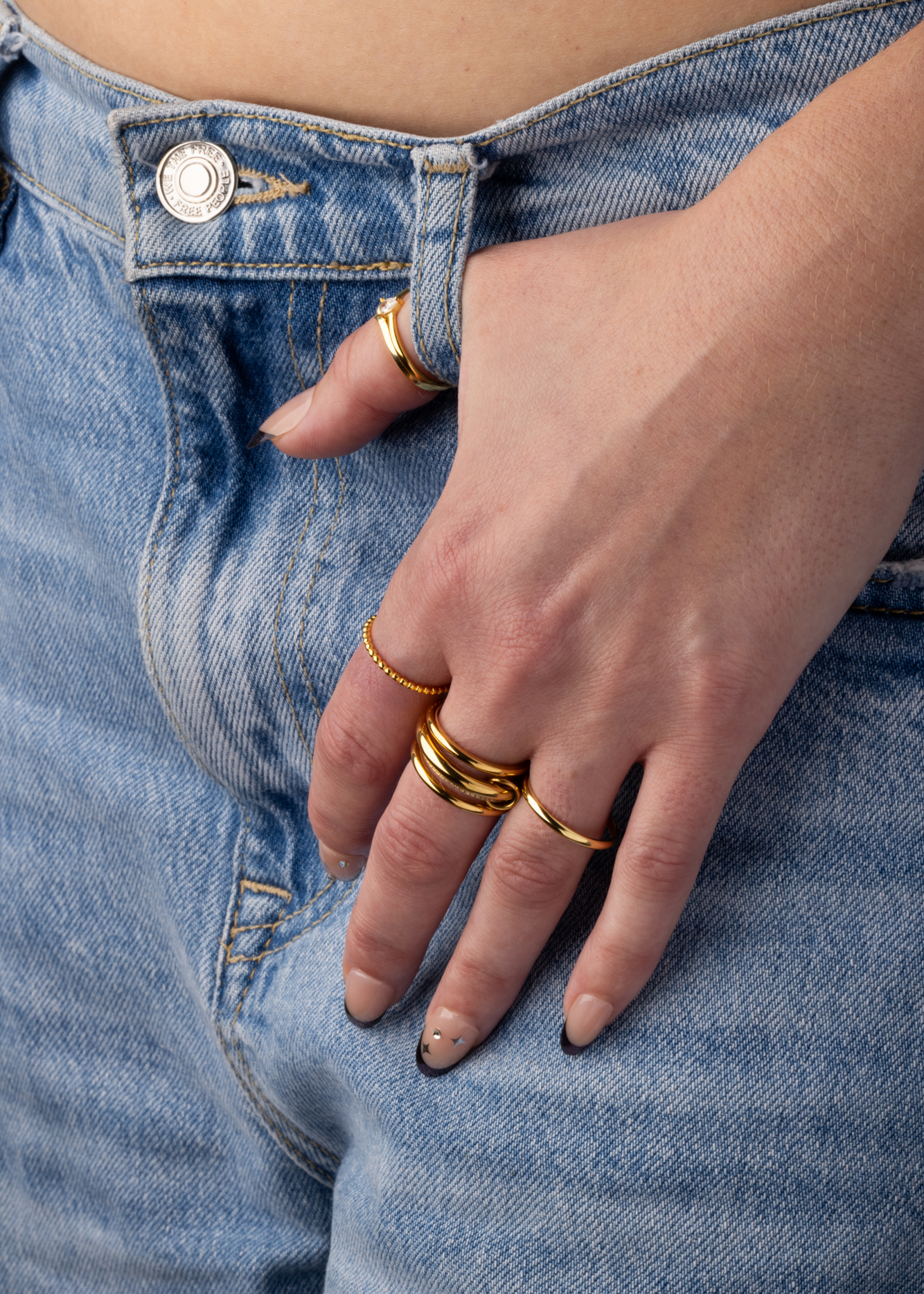 Simple Polished 2mm Thin Band - Gold Plated 925 Sterling Silver