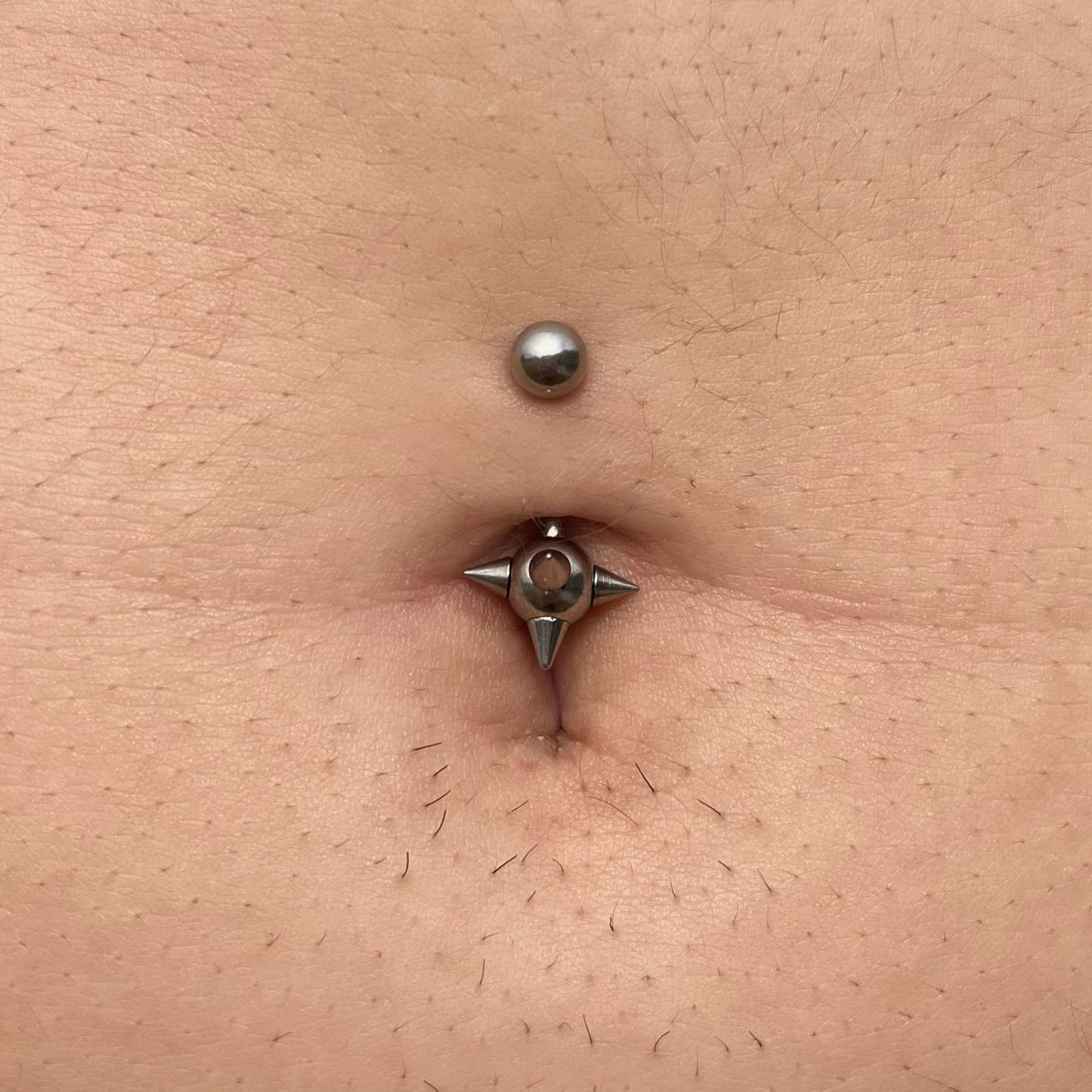 Spike Ball Belly Button Ring - 316L Stainless Steel