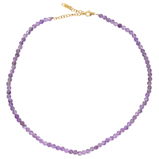 Amethyst Natural Stone Bead Necklace