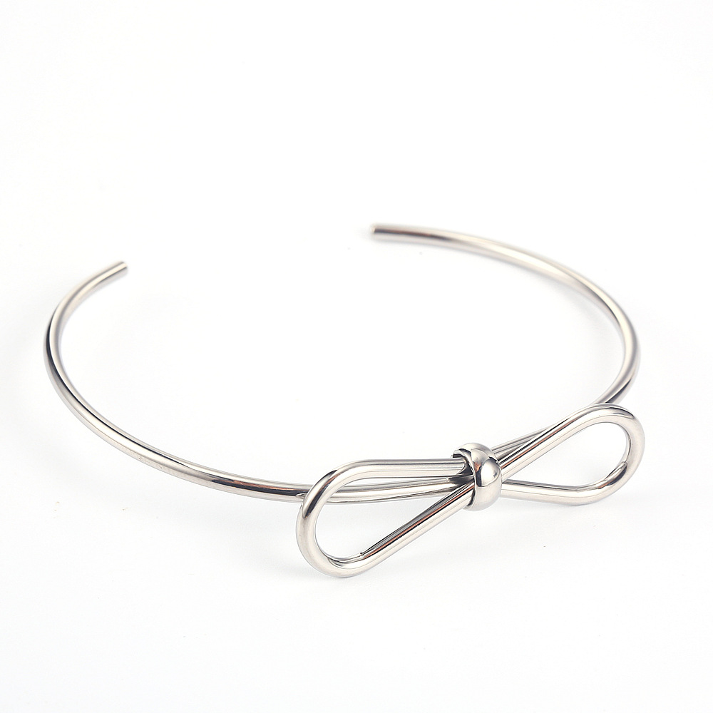 Bow Cuff Bracelet - Stainless Steel