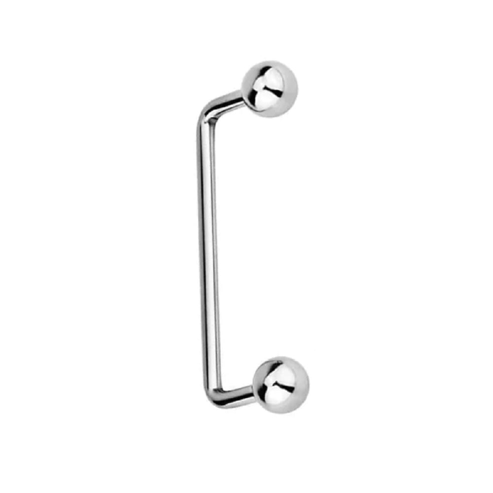 Snake Eye Piercing 90 Degree Bent Staple Ball Ends Barbell Tongue Ring - 316L Stainless Steel