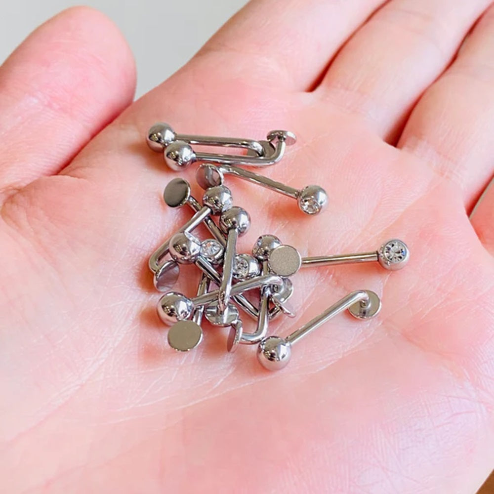 Internally Threaded CZ Crystal VCH Piercing Barbell - 316L Stainless Steel