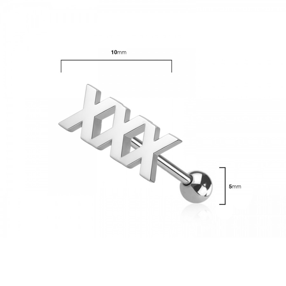 Naughty Words Tongue Barbell - 316L Stainless Steel