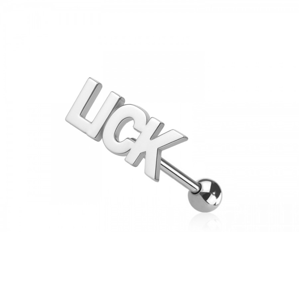 Naughty Words Tongue Barbell - 316L Stainless Steel