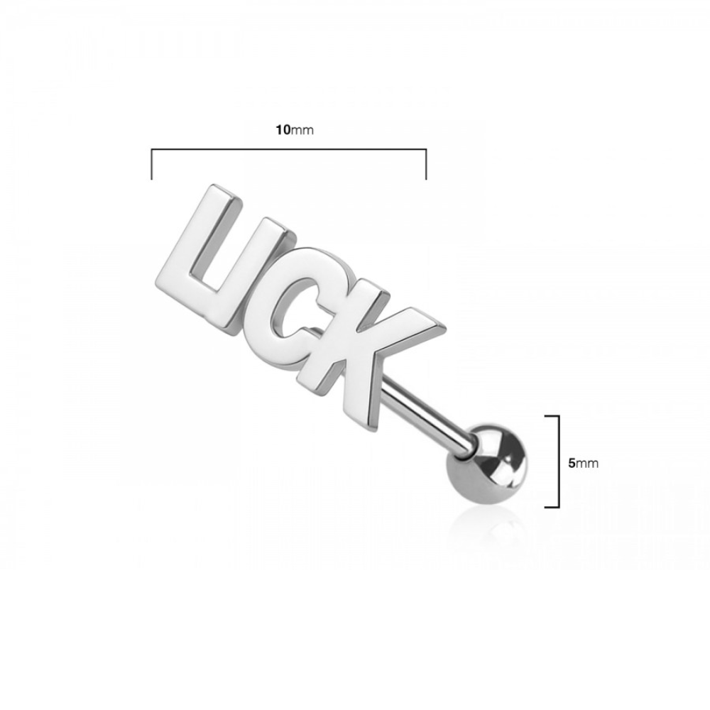 Naughty Words Tongue Barbell - 316L Stainless Steel