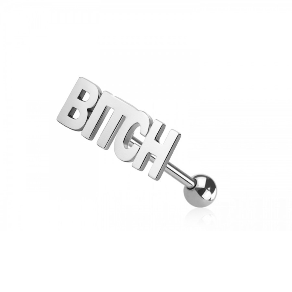 Naughty Words Tongue Barbell - 316L Stainless Steel