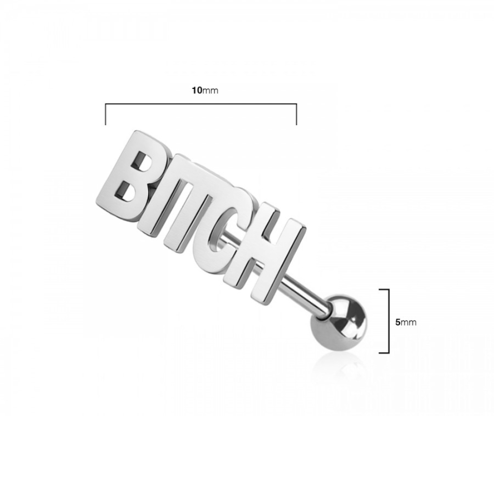 Naughty Words Tongue Barbell - 316L Stainless Steel