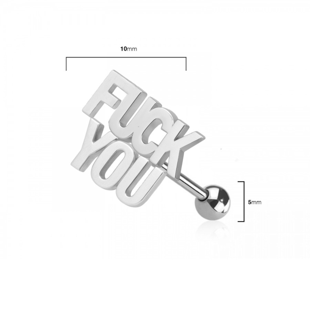 Naughty Words Tongue Barbell - 316L Stainless Steel