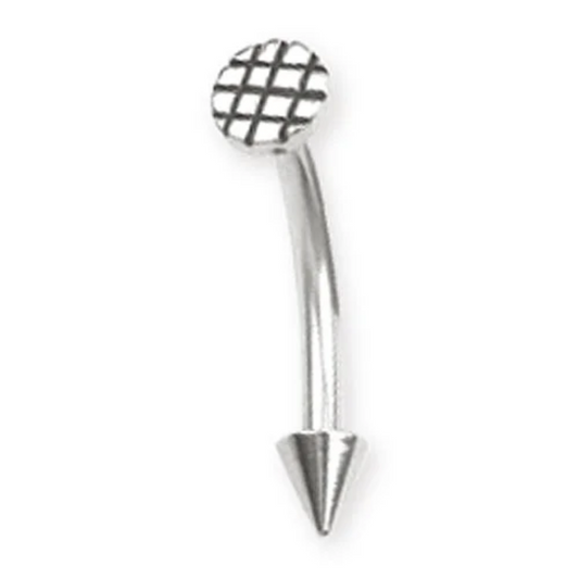 Nail Spike End Curved Eyebrow Barbell - 316L Stainless Steel