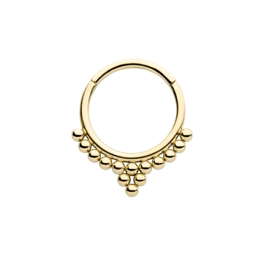 Bead Cluster Front Facing Hinged Segment Clicker - 14kt Gold