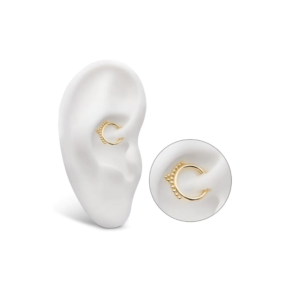 Bead Cluster Front Facing Hinged Segment Clicker - 14kt Gold
