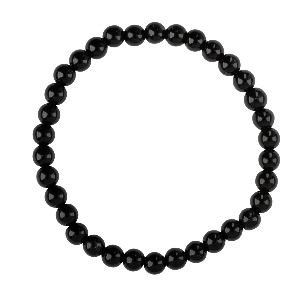 Black Agate Natural Stone Bead Stretch Bracelet