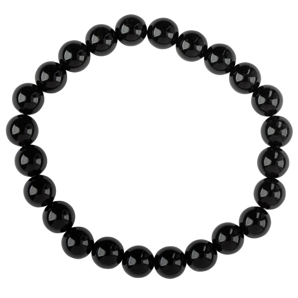 Black Obsidian Natural Stone Bead Stretch Bracelet