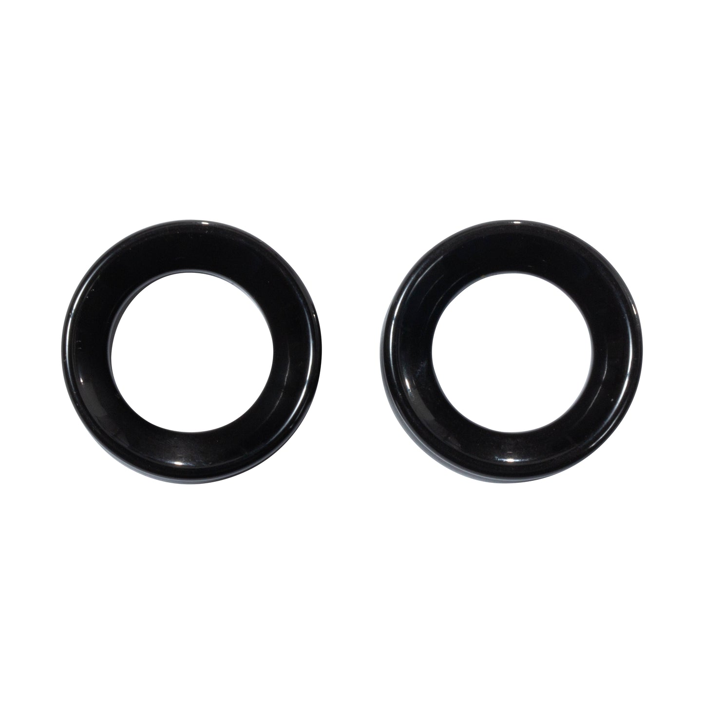 Natural Black Obsidian Stone Double Flared Tunnels - Pair
