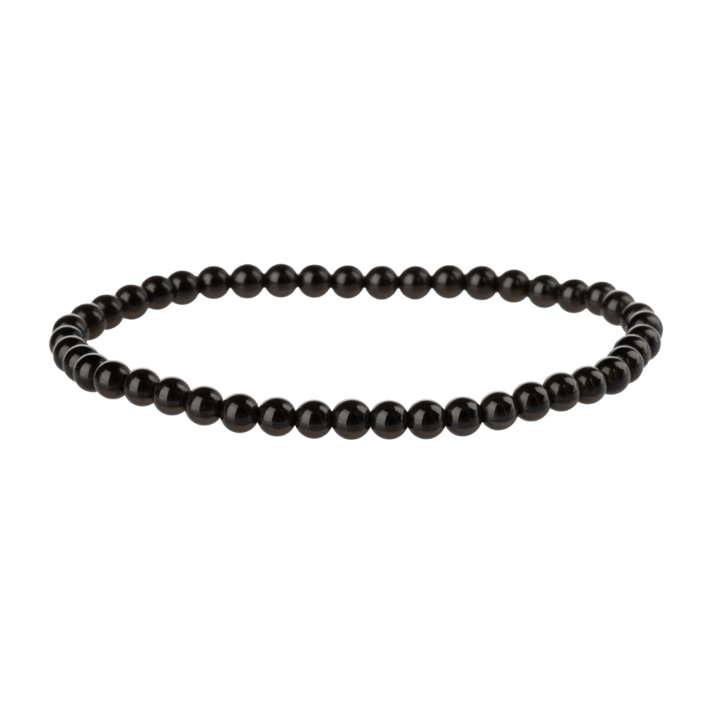 Black Obsidian Natural Stone Bead Stretch Bracelet