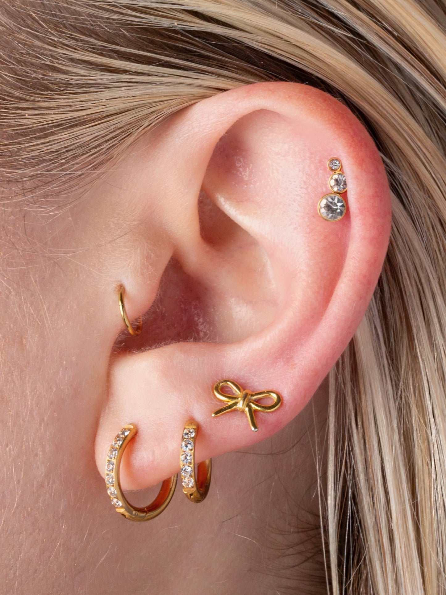 Bow Stud Earrings - Pair - 925 Sterling Silver