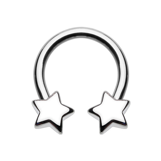 Star Ends Horseshoe Circular Barbell - Stainless Steel