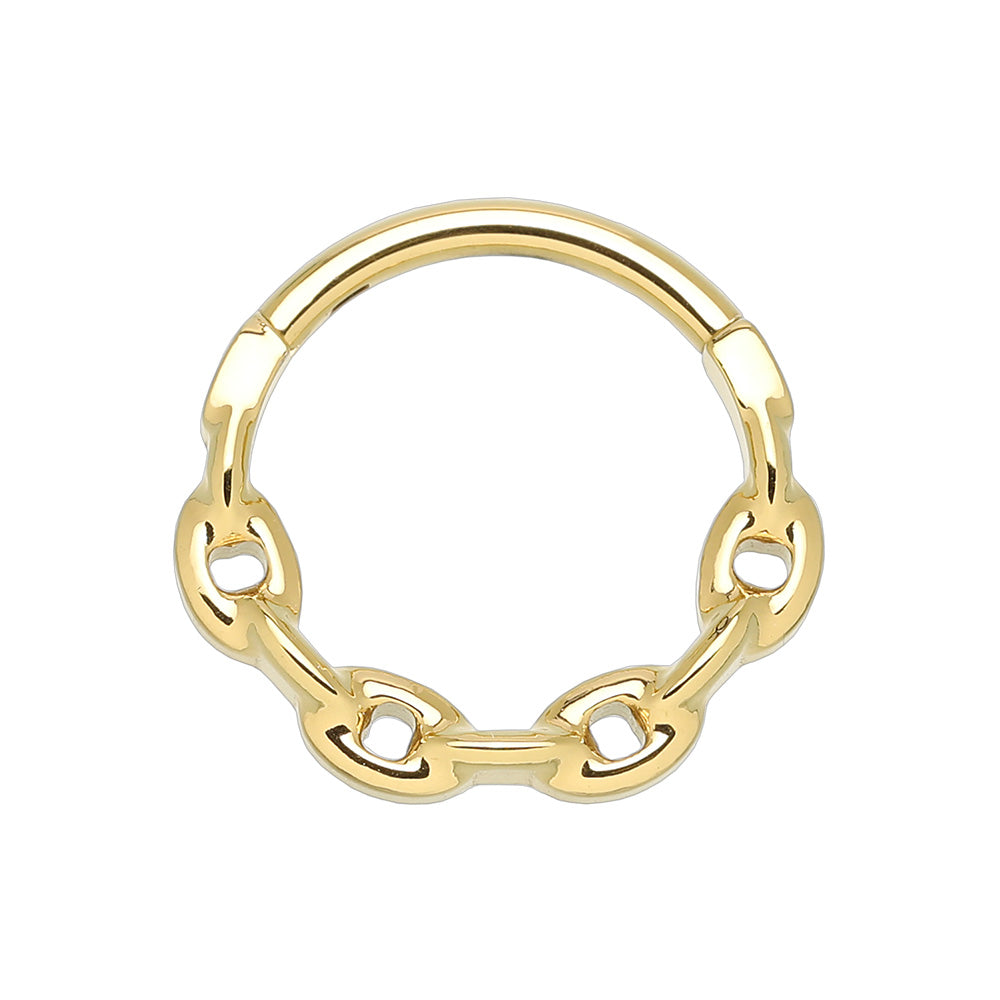 Chain Link Hinged Segment Clicker Ring - Stainless Steel