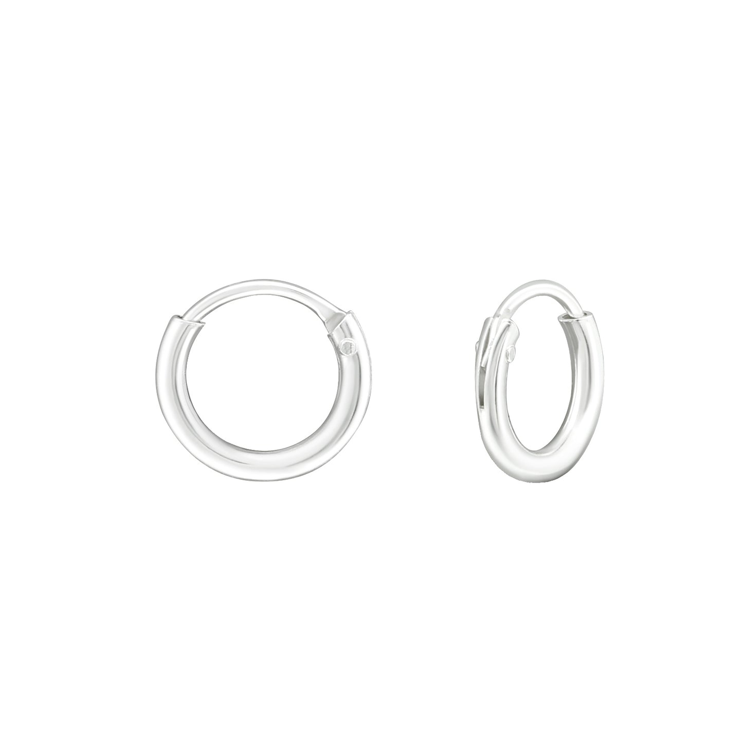 Thin Huggie Hoop Earrings - Pair - 925 Sterling Silver