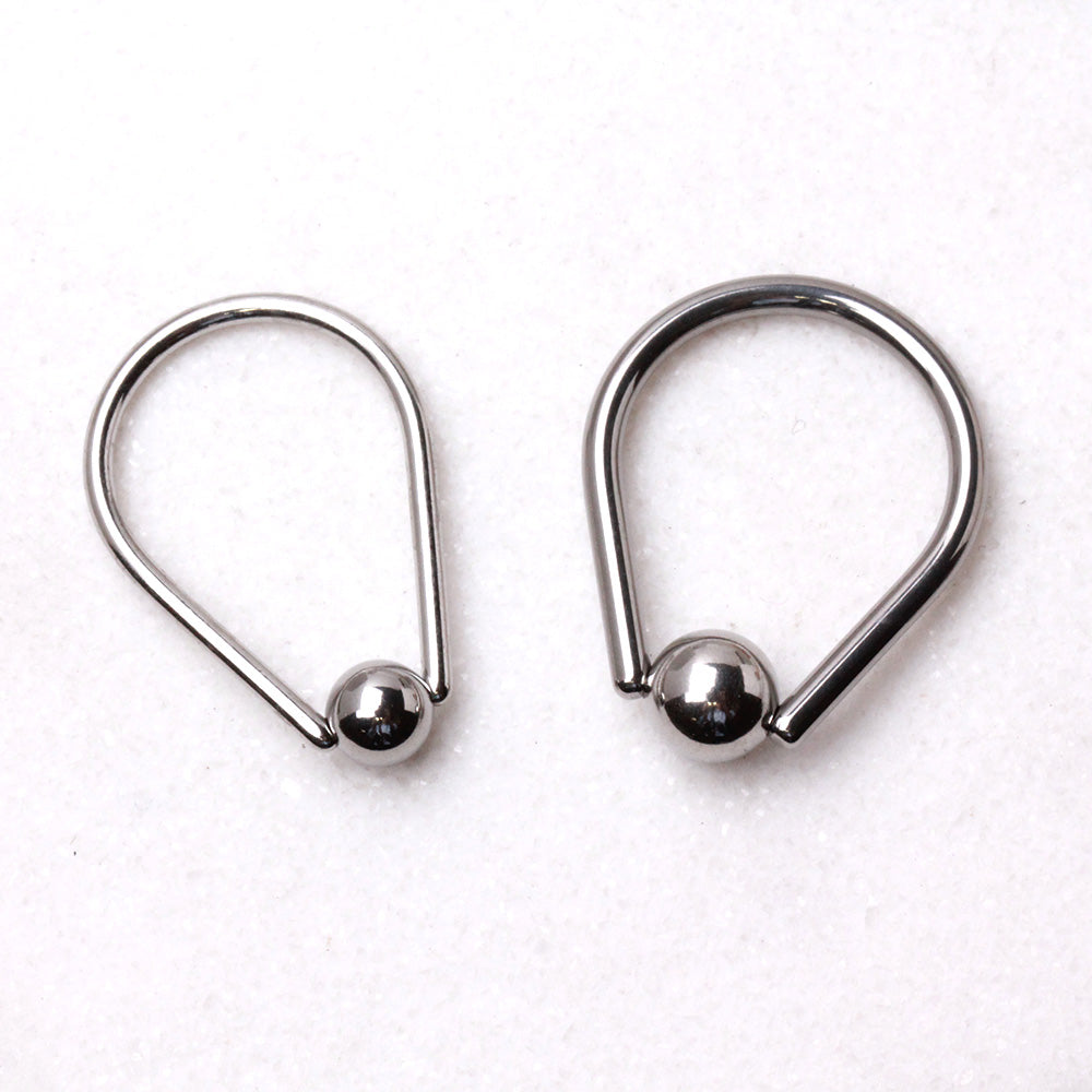 Teardrop Shaped Captive Bead Ring - 316L Stainless Steel