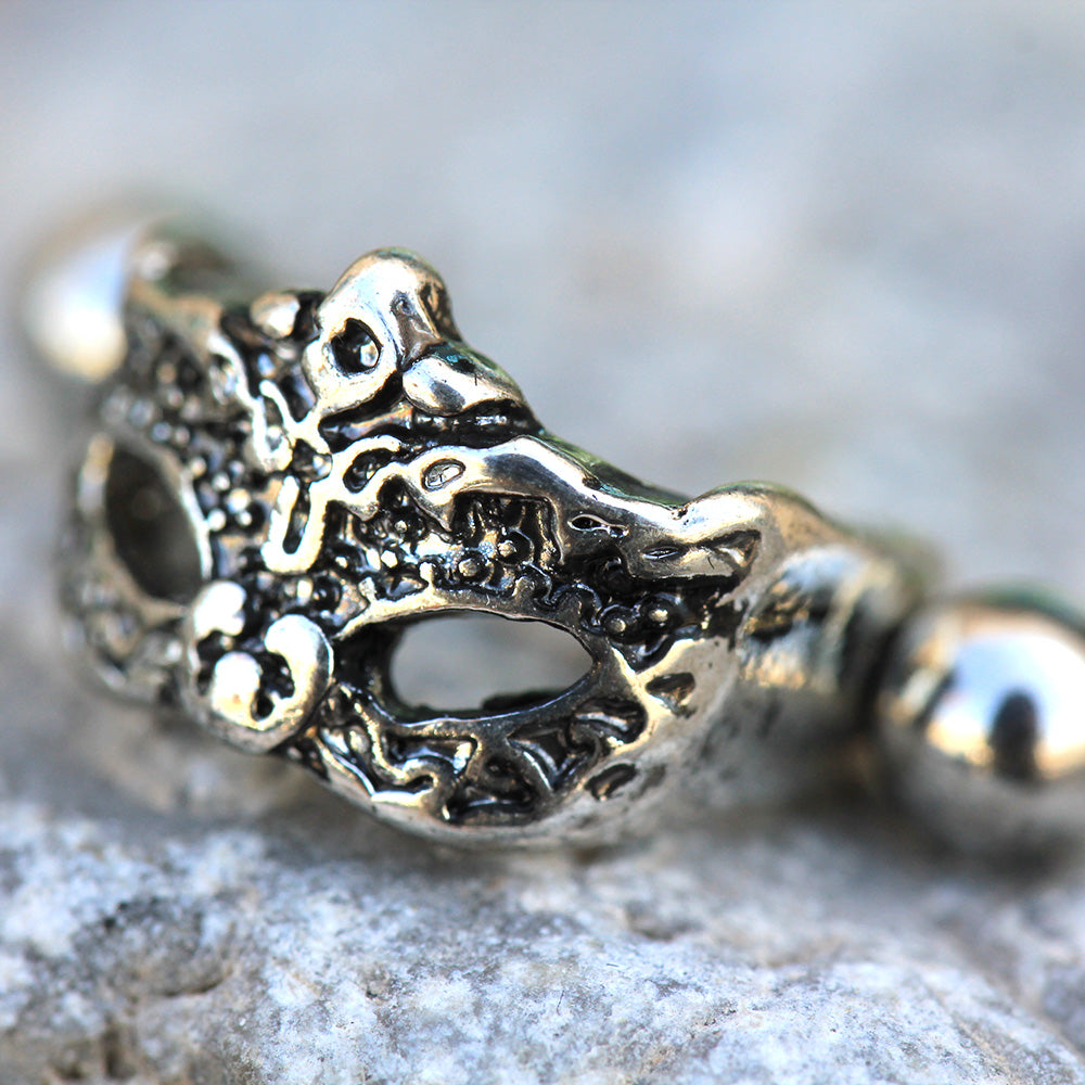 Mardi Gras Masquerade Venetian Mask Cartilage Helix Cuff Earring - Stainless Steel